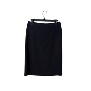 MAX MARA Italian Made Black Wool Blend Pencil Skirt Size 42 Professional Career